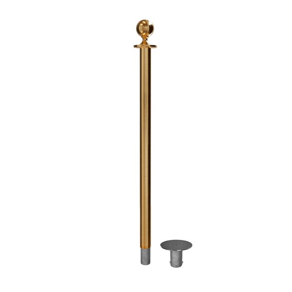 Montour Line Stanchion Post and Rope Removable Base Sat.Brass Post Ball Top CXR-SB-BA